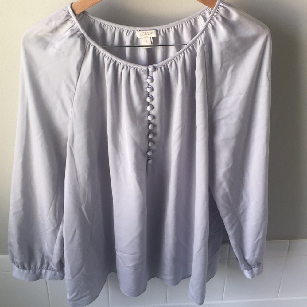 Silky gray J. Crew blouse